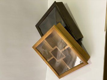 Бокс деревянный "Двойной квадрат" с крышкой 30х30х6 см  0015 фото