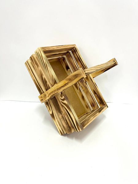 Ящик деревянный с одной деревянной ручкой Обжиг 0008 фото