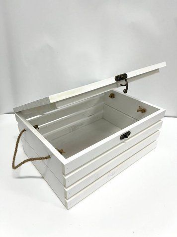 Ящик деревянный с крышкой "Big Box" Белый 0020 фото