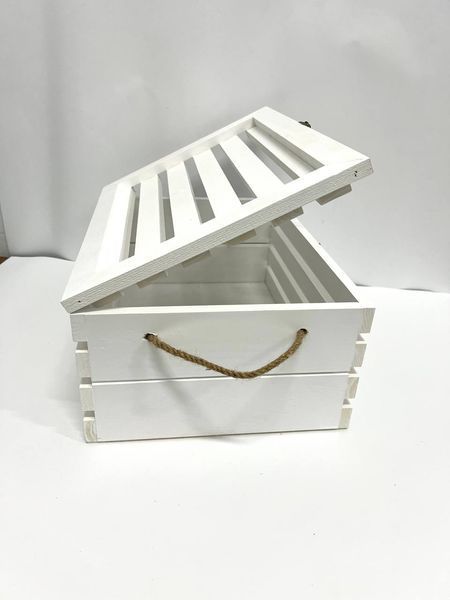 Ящик дерев'яний з кришкою "Big Box" Білий 0020 фото