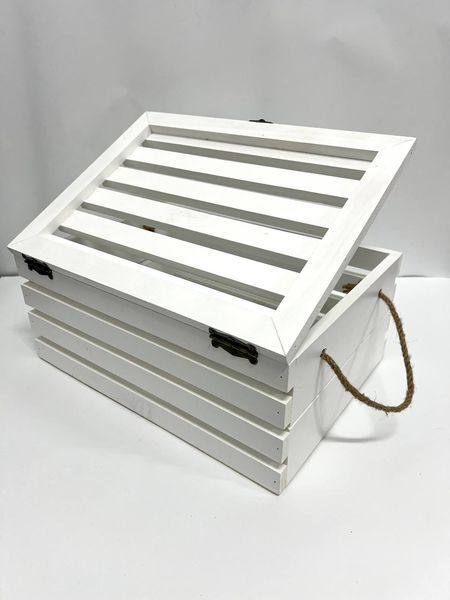 Ящик дерев'яний з кришкою "Big Box" Білий 0020 фото