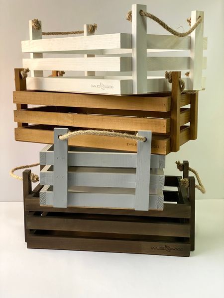 Ящик дерев'яний з 2-ма ручками для квітів і декорів  Венге 0005 фото