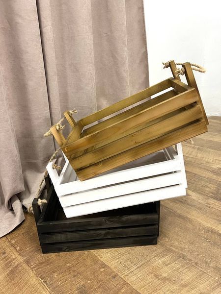 Ящик дерев'яний з 2-ма ручками для квітів і декорів  Венге 0005 фото